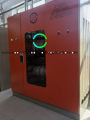 Large high efficiency on set sodium hypochlorite generator